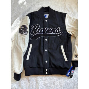 Starter Baltimore Ravens Men's‎ Varsity Jacket Black and White Size Medium